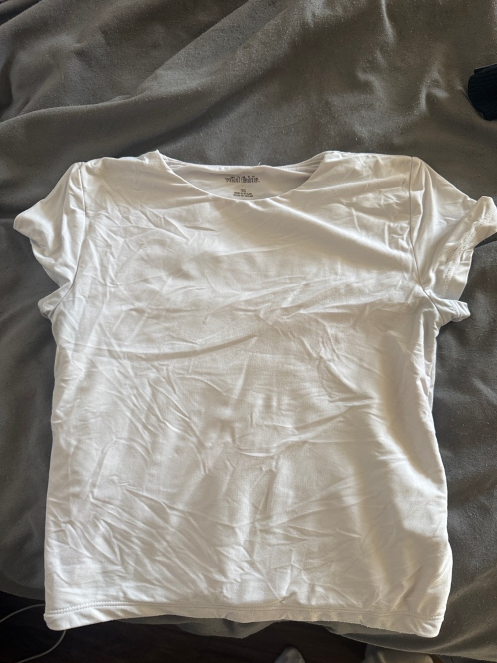 wild fable White Crop Tee - Clean Crewneck